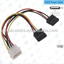 2 IDE à Serial ATA SATA Hard Drive Power Adapter Cable